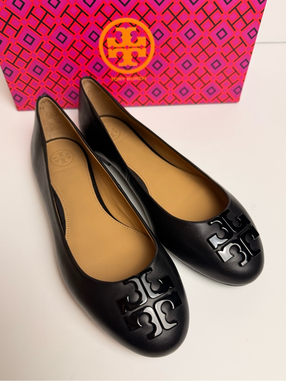Tory Burch Lowell 2 Ballet Flats Women 6.5 Black Leather Size 6.5